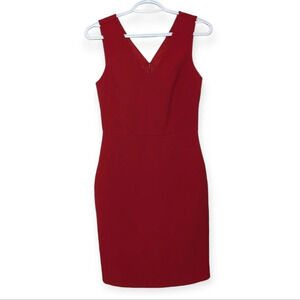 Banana Republic Saucy Red Deep V Sheeth Dress Woman's Zero 0 Formal Date Night